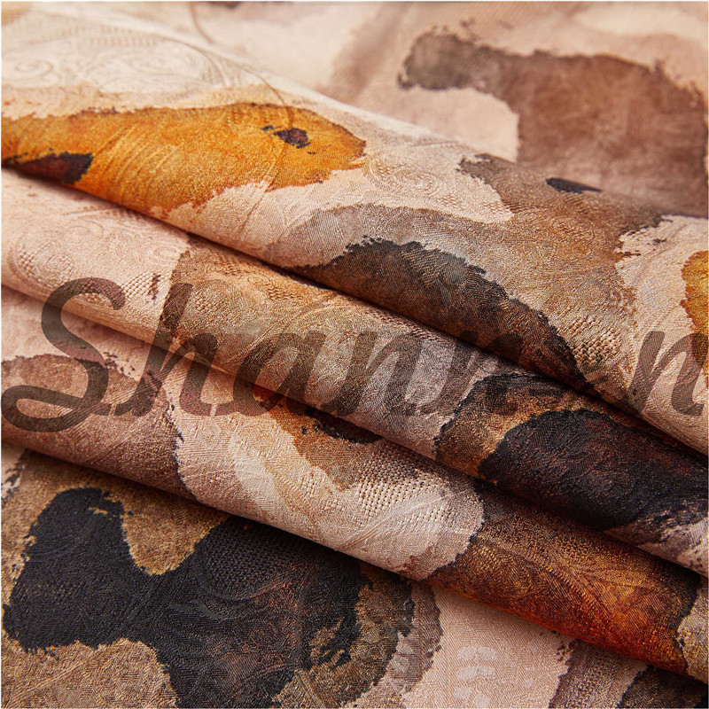 Tecido de seda chinoiserie jacquard 100% natural de amora 19MM