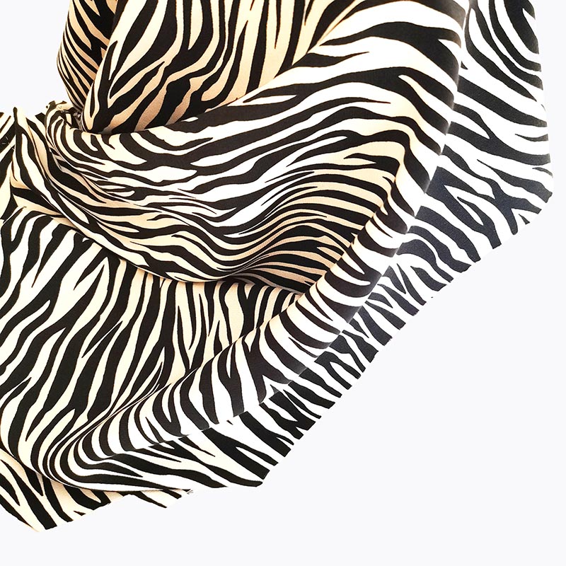 56 rayon 44 viscose cetim Animal print zebra animal print tecido