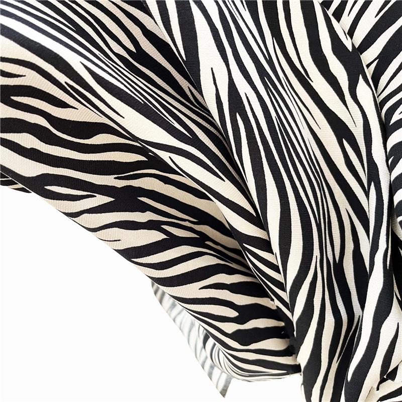 56 rayon 44 viscose cetim Animal print zebra animal print tecido