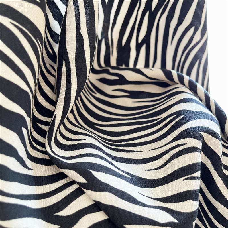 56 rayon 44 viscose cetim Animal print zebra animal print tecido