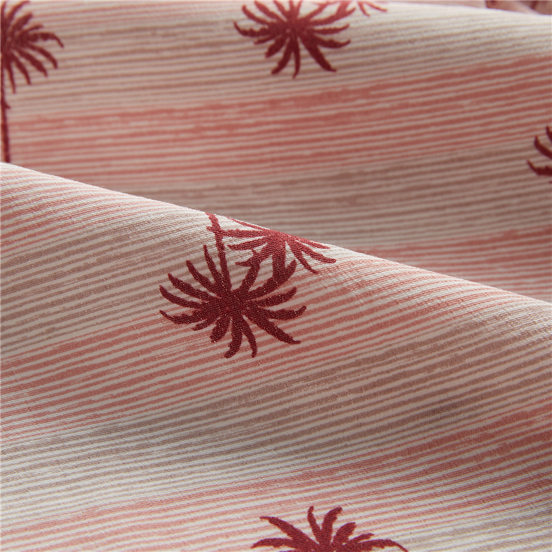 Stripe palm impressão digital crepe 53% viscose 47% rayon popeline exótico tecido havaiano