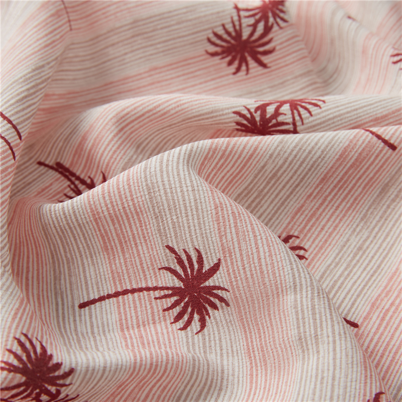 Stripe palm impressão digital crepe 53% viscose 47% rayon popeline exótico tecido havaiano